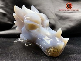 dragon skull, crystal dragon skull, handcrafted work, unique piece, geode - $99.00