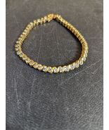 Clear Stone Gold Tone 8&quot; Tennis Bracelet Marked ROMAN - €18,74 EUR