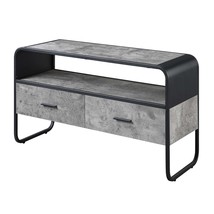 Concrete Grey &amp; Black 2-Drawer TV Stand - Modern Media Console - $165.99