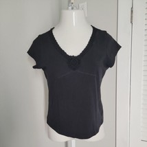 Emma James  Blouse Shirt ~ Sz PL ~ Black ~ Short Sleeve - £13.40 GBP