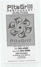 Pita Grill Restaurant Menu West 77th Street New York City  - $11.88