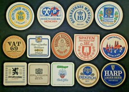 14 Vintage 1950&#39;s Domestic / International Beer Coasters Never Used Lot ... - £11.94 GBP