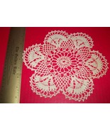 Home Treasure Linen Table Decor 6 Fan Circle Doily Cream Ivory Circular ... - $14.24