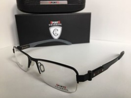 New Charriol Sport SP 23001 C4 Black 54mm Semi-Rimless Men Eyeglasses Frame  - £117.26 GBP