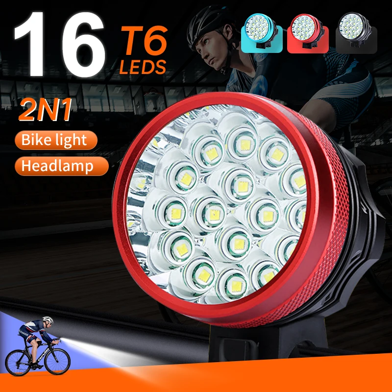 16*T6 LED Bicycle Light Front Set Headlight Waterproof Lantern For Bike - £116.44 GBP+