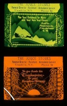 Two Antique Magic Lantern Theatre Funeral and Holiday Advertising Slides 1930 - £22.05 GBP
