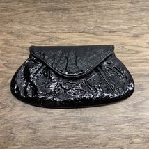 Laura Merkin Black Patent Leather Clutch Purse Handbag Eveningwear KG - $24.75