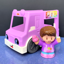 2018 Fisher Price Little People Ice Cream Truck with Driver Girl Figure - £7.77 GBP