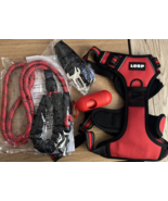 Dog No Pull Harness and Leash Set Black w Red Size L-see pics for measur... - £19.76 GBP