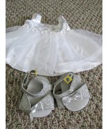 &quot;&quot;BUILD- A - BEAR WHITE PARTY DRESS WITH SILVER HEELED SANDALS&quot;&quot; - £7.00 GBP