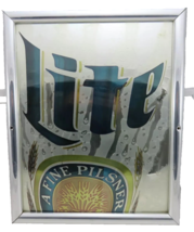 Miller Lite Beer Pilsner Mirror Wall Sign 1992 - £22.12 GBP