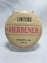 Antq Cotton Seed Prod. Linters J.H. Herbener Atlanta GA Mirror Celluloid Advert. - £78.96 GBP