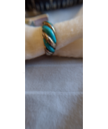 Turquoise and Sterling Band Signed - $80.00