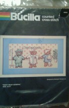 Bucilla Counted Cross Stitch Kit &quot;Teddy Bear General&quot; #49962 - £13.84 GBP