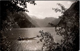 RPPC Boating Beautiful Konigssee a Natural Lake in Germany Bavaria Postcard X2 - $12.95