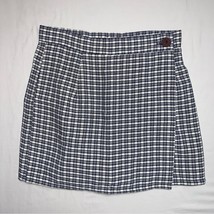Vintage Y2K 90 80s Wrap Skort Skirt 9 Shorts High Waist Spring Summer Plaid Boho - £36.35 GBP