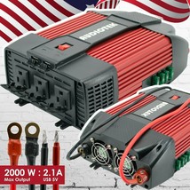Audiotek 2000W Watt Power Inverter DC 12V AC 110V Car Converter USB port... - $152.99