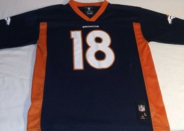 Nfl Denver Broncos Team Apparel Blue Orange #18 Manning Jersey Shirt Youth L - £34.74 GBP