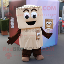 Beige Chocolate Bars mascot costume character dressed with a Cover-up and Backpa - £986.59 GBP