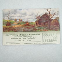 Antique 1911 Calendar Advertising Postcard Southern Lumber Illinois Autumn Barn - £7.85 GBP