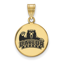 SS w/GP Baylor University Medium Enamel Disc Pendant - £53.62 GBP