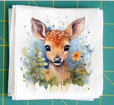 Baby Deer on Fabric Panel for Quilting Sewing Crafting Quilt Block Square - £3.14 GBP+