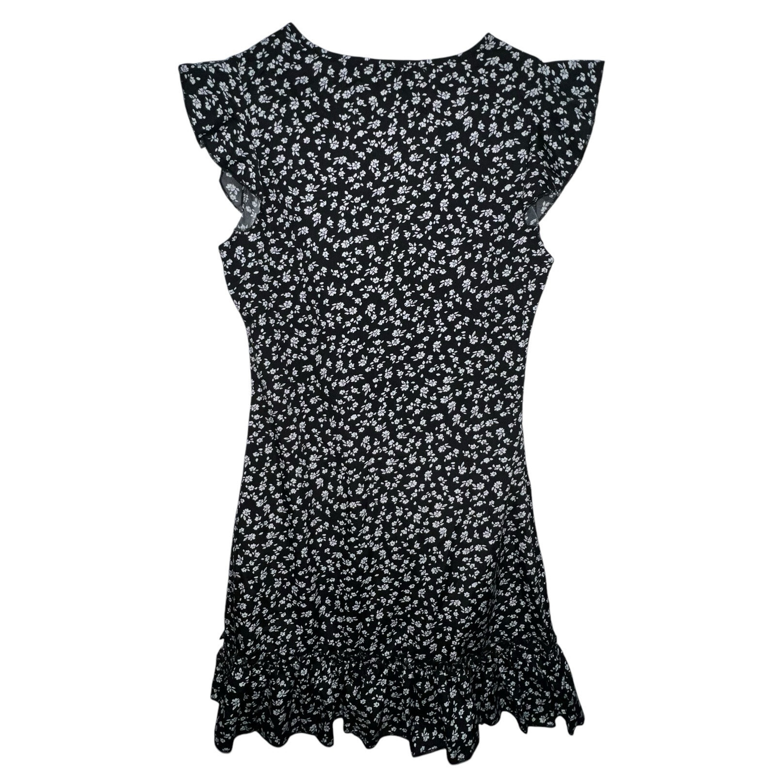 SHEIN Women's Privé Ruffle Trim Ditsy Floral Print Dress Black Size S - NEW Item image 3
