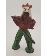 Vintage Hollow Lead Native American Indian Figure Holding Spear Knife 1950s - $33.29 CAD