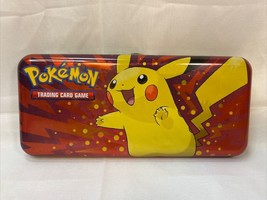 Empty Pokemon Trading Card Game Pikachu &amp; Starters Pencil Case Tin - £6.23 GBP