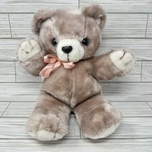 Cuddle Wit Bear Plush Pink Bow Mauve Pink 14 Inch Vintage Stuffed Animal  - $24.70