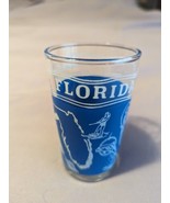Vintage  Florida  The Sunshine State Glass Blue &amp; White 4&quot; Tall - $368.01 MXN