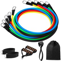 11 Pack Resistance Bands Set, Portable Home Workouts Accessories, Exerci... - £17.62 GBP