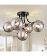 Modern Ceiling Light 5-Light Sputnik Ceiling Light Fixture with Smoke Gr... - €121,64 EUR