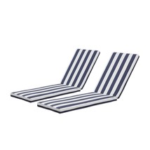 2PCS Set Outdoor Lounge Chair Cushion Replacement Patio Funiture - Blue Striped - £131.06 GBP