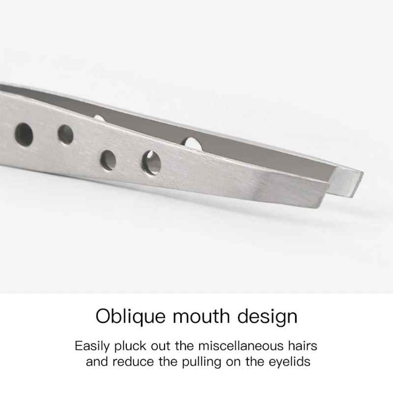 Sporting 9 Hole Eyebrow Clip Stainless Steel Oblique Mouth Eyebrow Clip Sanding  - £18.44 GBP