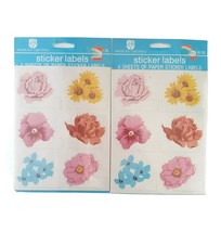 Vintage American Greetings Floral Flowers Stickers 48 Total Labels NOS NIP - £7.66 GBP