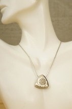 Vintage Costume Jewelry Celtic Knot Pendant Necklace Silverplated Copper... - $19.79