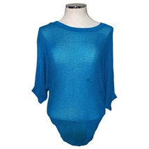 New! Express Womens Knit Dolman Boho Indie Sweater Size Medium Blue Ribbed - $30.60