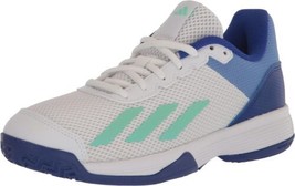 adidas Little Kids Courtflash Tennis Shoes 11K White/Pulse Mint/Lucid Blue - £43.45 GBP