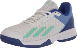 adidas Little Kids Courtflash Tennis Shoes 11K White/Pulse Mint/Lucid Blue - £44.07 GBP