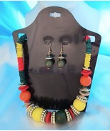 NEW with Tags Women&#39;s Necklace &amp; Dangle/Drop Earrings Set Multicolor Adj... - $21.78