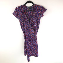 Yumi Kim Womens Mini Faux Wrap Dress Silk Geometric Flutter Sleeve Purple XS - £22.73 GBP