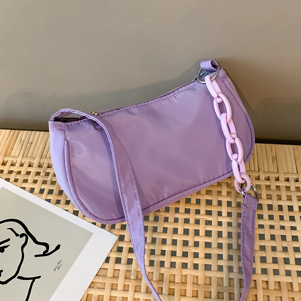 Casual Nylon Women  Bags Simple Solid Color Small Top-Handle Handbags Female Fas - £46.79 GBP