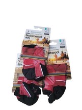 Smartwool Run Womens Merino Ankle Socks Red Black Small 3 Pack Zero Cushion - £33.02 GBP
