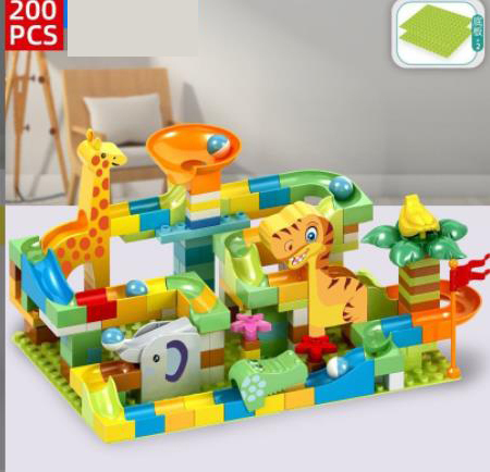 200 pcs bricks Building Blocks Puzzle roller slide assembly toy park Sets gift