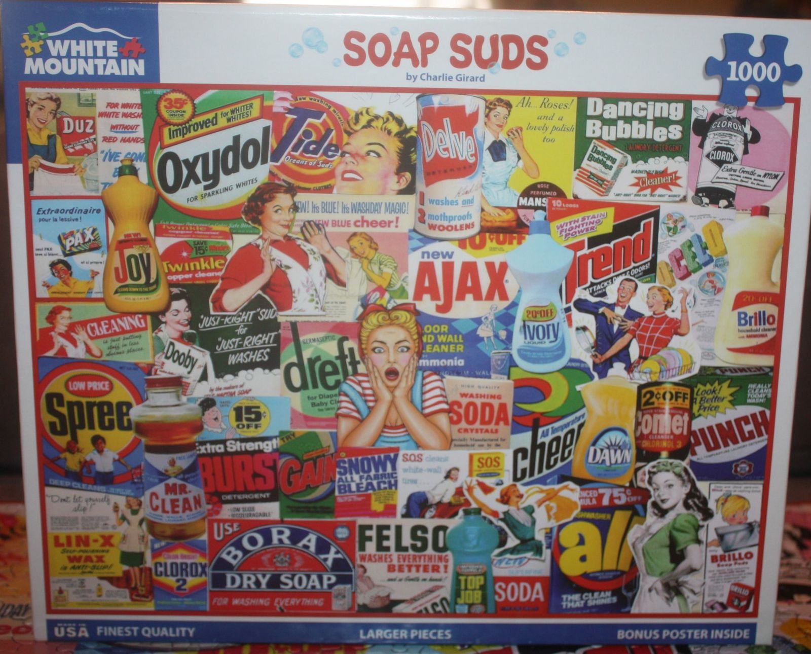2022 White Mountain Puzzles Soap Suds 1000 Piece Puzzle - Complete - $12.00