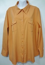 Lane Bryant 22/24 Pumpkin Apricot Orange Long-Sleeve Blouse Shirt - £17.27 GBP