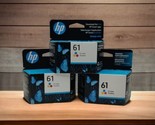 3x HP 61 CH562WN#140 Tri-Color Ink Cartridges Bundle EXP 4/2023+ OEM Ink - £25.27 GBP