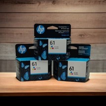 3x HP 61 CH562WN#140 Tri-Color Ink Cartridges Bundle EXP 4/2023+ OEM Ink - £25.47 GBP