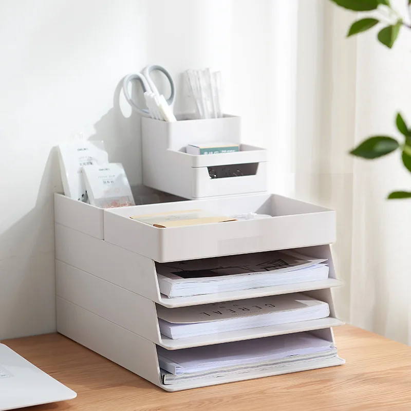 House Home Office Desktop Organizer A4 Paper Drawer Storage Box Stackable File C - £19.82 GBP